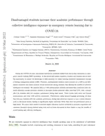 Disadvantaged students increase their academic performance through collective intelligence exposure in emergency remote learning due to COVID-19