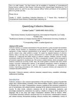 Quantifying Collective Memories